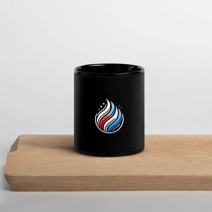 Mug brillant noir Flamme bleu blanc rouge EliteRescue