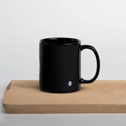 Mug brillant noir Flamme bleu blanc rouge EliteRescue