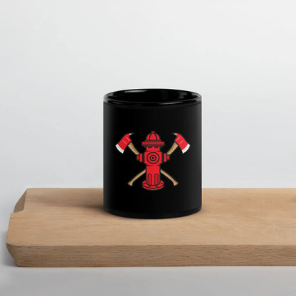 Mug brillant noir Poteau d'incendie EliteRescue